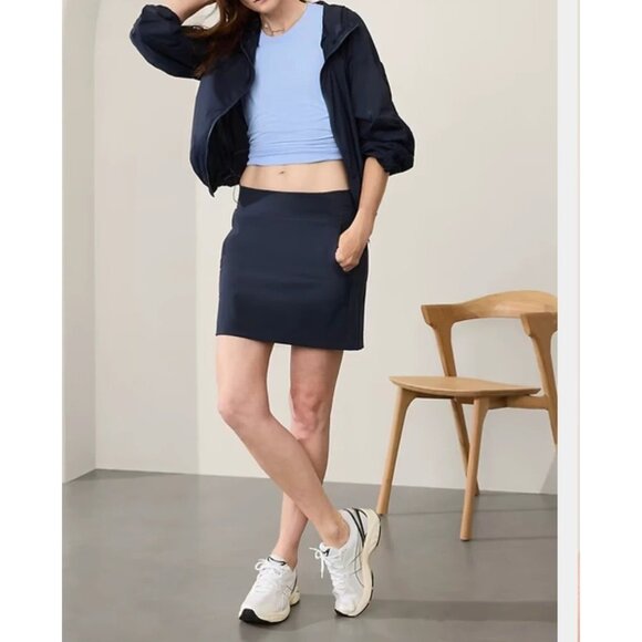 NWOT Athleta Size 10 Brooklyn Skort Skirt 16” Navy Blue - Picture 3 of 10